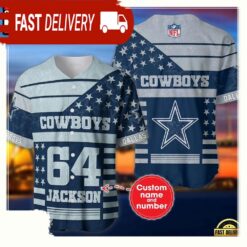 NFL Custom Name Number Dallas Cowboys American Flag New Design Baseball Jersey Shirt - available at - sportfansshop.com