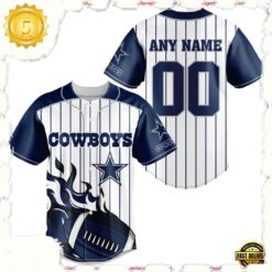 NFL Custom Name Number Dallas Cowboys Baseball Jersey Shirt - available at - sportfansshop.com