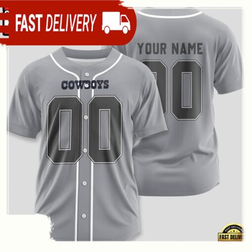 NFL Custom Name Number Dallas Cowboys Design Baseball Jersey Shirt - available at - sportfansshop.com