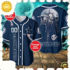 NFL Custom Name Number Dallas Cowboys Horror 3D New Design Baseball Jersey Shirt - available at - sportfansshop.com