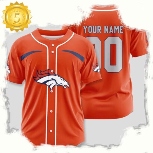 NFL Custom Name Number Denver Broncos Sport Baseball Jersey Shirt - available at - sportfansshop.com