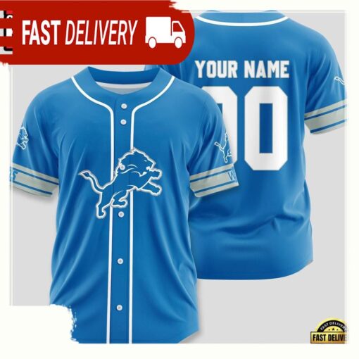 NFL Custom Name Number Detroit Lions Sport Baseball Jersey Shirt - available at - sportfansshop.com