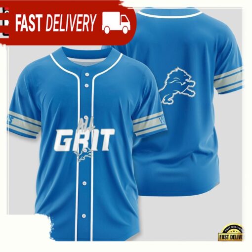 NFL Custom Name Number Detroit Lions Team Baseball Jersey Shirt - available at - sportfansshop.com