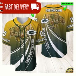 NFL Custom Name Number Green Bay Packers Mascot Football New Design Baseball Jersey Shirt - available at - sportfansshop.com