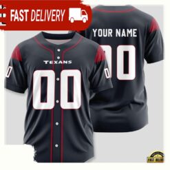 NFL Custom Name Number Houston Texans Design Baseball Jersey Shirts - available at - sportfansshop.com