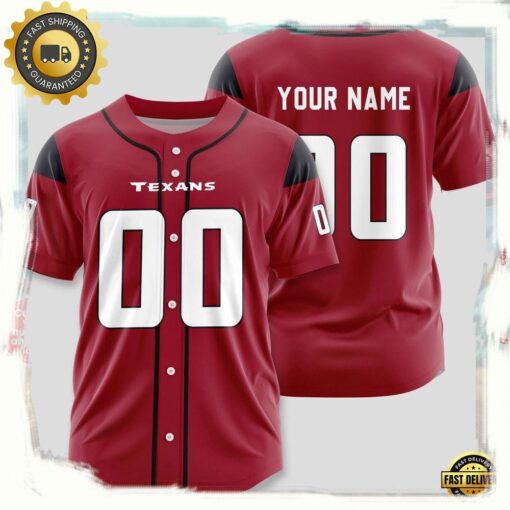 NFL Custom Name Number Houston Texans Designs Baseball Jersey Shirt - available at - sportfansshop.com