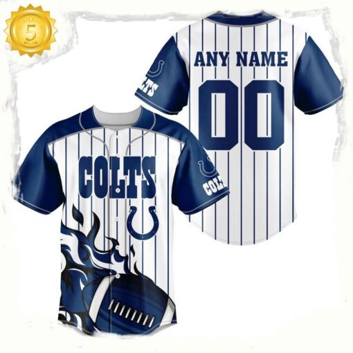 NFL Custom Name Number Indianapolis Colts Baseball Jersey Shirt - available at - sportfansshop.com