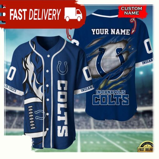 NFL Custom Name Number Indianapolis Colts Football Team Baseball Jersey Shirt - available at - sportfansshop.com