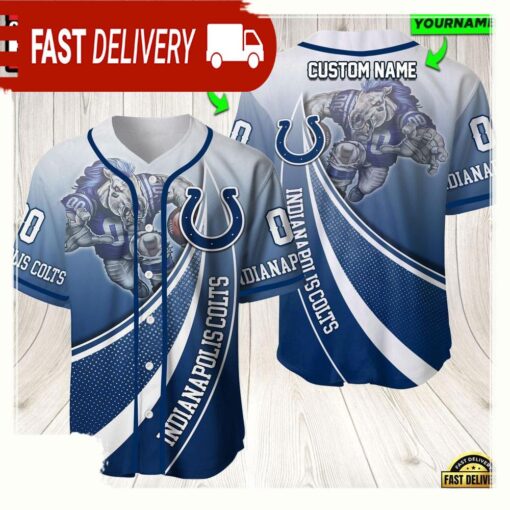 NFL Custom Name Number Indianapolis Colts Mascot Football New Design Baseball Jersey Shirt - available at - sportfansshop.com