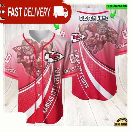 NFL Custom Name Number Kansas City Chiefs Mascot Football Baseball Jersey Shirt - available at - sportfansshop.com