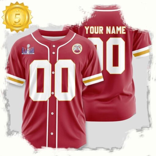 NFL Custom Name Number Kansas City Chiefs Team Baseball Jersey Shirt - available at - sportfansshop.com