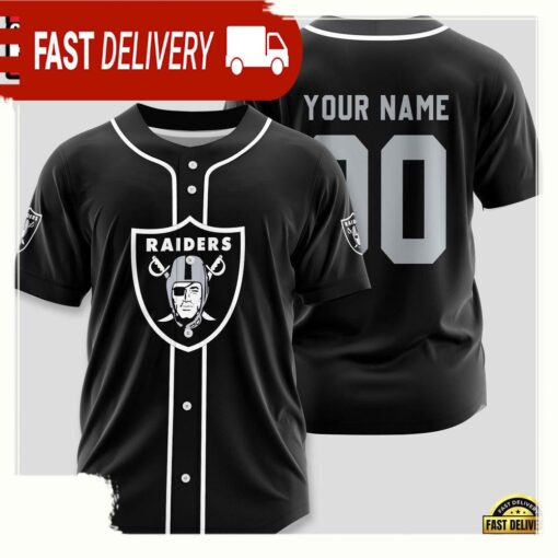 NFL Custom Name Number Las Vegas Raiders Sport Baseball Jersey Shirt - available at - sportfansshop.com