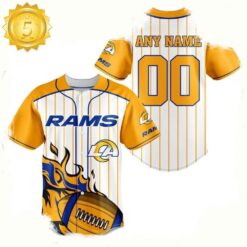 NFL Custom Name Number Los Angeles Rams Baseball Jersey Shirt - available at - sportfansshop.com