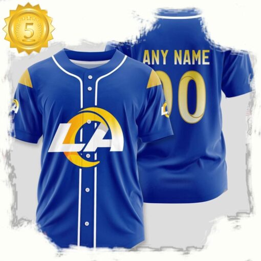 NFL Custom Name Number Los Angeles Rams Sport Baseball Jersey Shirt - available at - sportfansshop.com