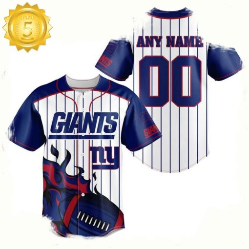 NFL Custom Name Number New York Giants Baseball Jersey Shirt - available at - sportfansshop.com