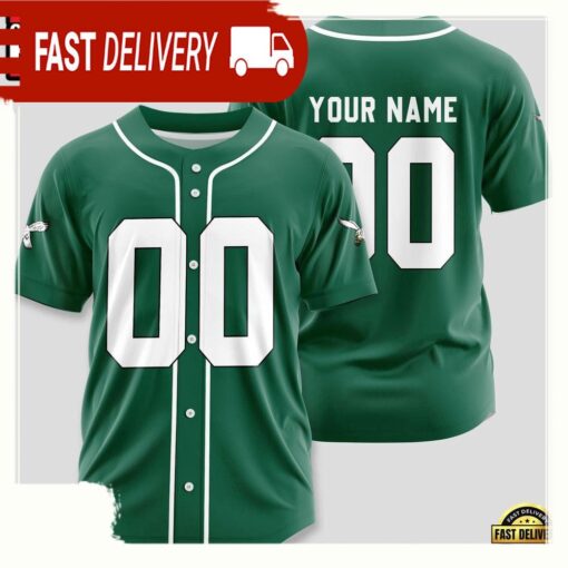 NFL Custom Name Number Philadelphia Eagles Designs Baseball Jersey Shirt - available at - sportfansshop.com