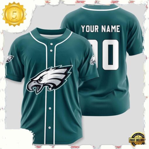 NFL Custom Name Number Philadelphia Eagles Sport Baseball Jersey Shirt - available at - sportfansshop.com