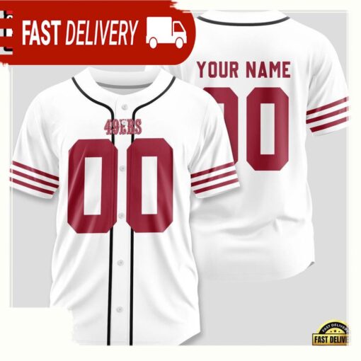 NFL Custom Name Number San Francisco 49ers Design Baseball Jersey Shirt Shirt - available at - sportfansshop.com