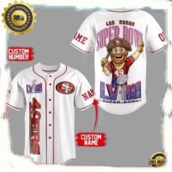 NFL Custom Name Number San Francisco 49ers Super Bowl White Baseball Jersey - available at - sportfansshop.com