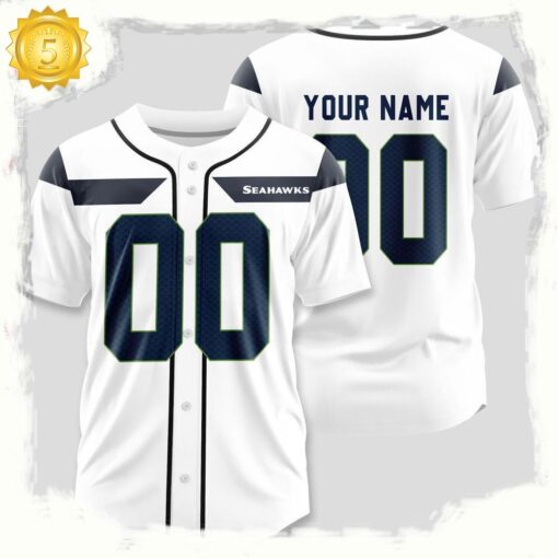 NFL Custom Name Number Seattle Seahawks Team Baseball Jersey Shirt - available at - sportfansshop.com