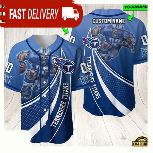 NFL Custom Name Number Tennessee Titans Mascot Football New Design Baseball Jersey Shirt - available at - sportfansshop.com