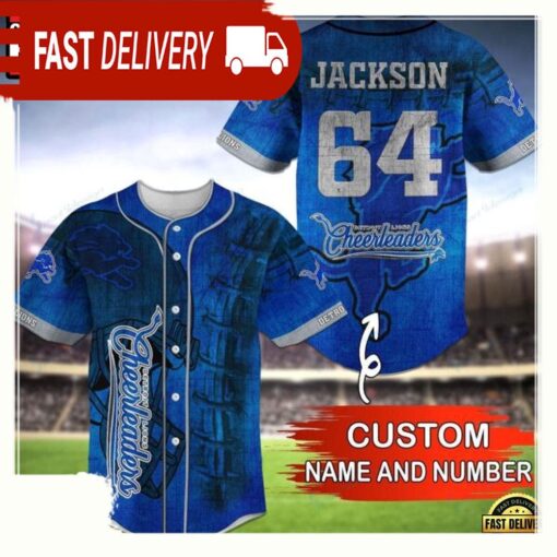 NFL Custom Name NumberDetroit Lions Baseball Jersey Shirt - available at - sportfansshop.com