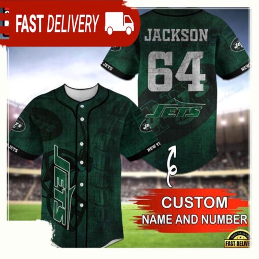 NFL Custom Name NumberNew York Jets Baseball Jersey Shirt - available at - sportfansshop.com