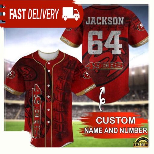 NFL Custom Name NumberSan Francisco 49ers Baseball Jersey Shirt - available at - sportfansshop.com