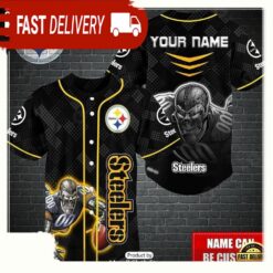 NFL Custom Name Pittsburgh Steelers Mascot Baseball Jersey - available at - sportfansshop.com