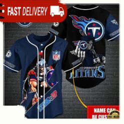 NFL Custom Name Tennessee Titans Mascot And Skull New Design Baseball Jersey - available at - sportfansshop.com