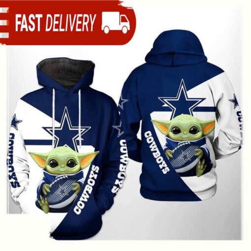 NFL Dallas Cowboys Baby Yoda Team 3D Printed Hoodie Shirt - available at - sportfansshop.com