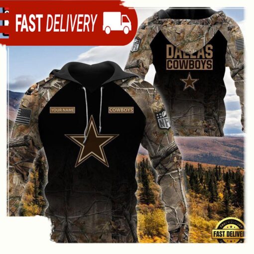 NFL Dallas Cowboys Custom NameHunting Camo Hoodie - available at - sportfansshop.com