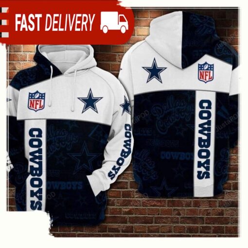 NFL Dallas Cowboys Football White 3D Hoodie Shirt - available at - sportfansshop.com