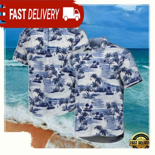 NFL Dallas Cowboys Mens Summer Hawaiian Floral Palm Button Down Shirt - available at - sportfansshop.com