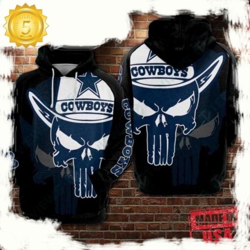 NFL Dallas Cowboys Skull Best All Over Print Unisex Hoodies - available at - sportfansshop.com