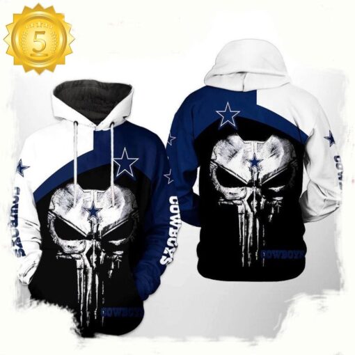 NFL Dallas Cowboys Skull Punisher Team 3D Printed Hoodie Shirt - available at - sportfansshop.com