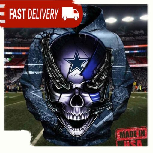 NFL Dallas Cowboys Skull Vintage Sports Unisex Hoodies - available at - sportfansshop.com