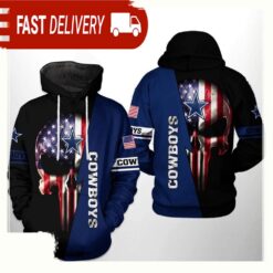 NFL Dallas Cowboys US Flag Skull Team 3D Printed Hoodie Shirt - available at - sportfansshop.com