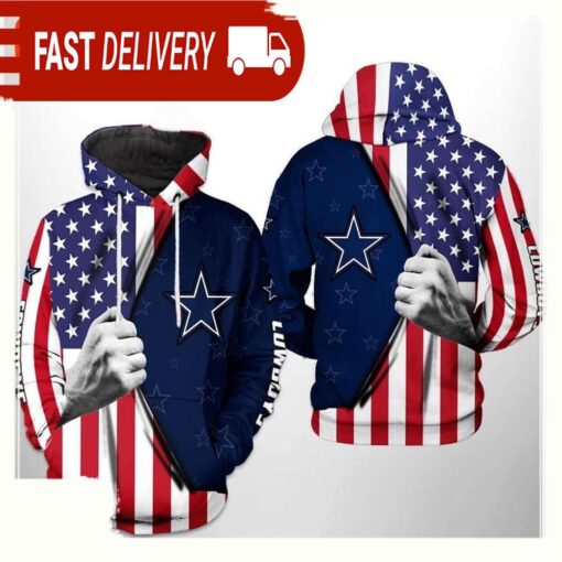 NFL Dallas Cowboys US Flag Team 3D Printed Hoodie Shirt - available at - sportfansshop.com