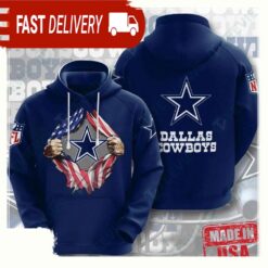 NFL Dallas Cowboys Vintage Sports All Over Print Unisex Hoodies - available at - sportfansshop.com