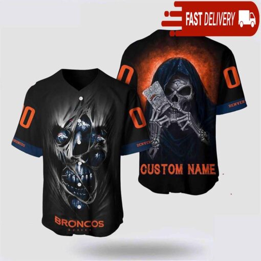 NFL Denver Broncos Baseball Jersey Alchemy Grim Reaper Design Your Own Shirt - available at - sportfansshop.com