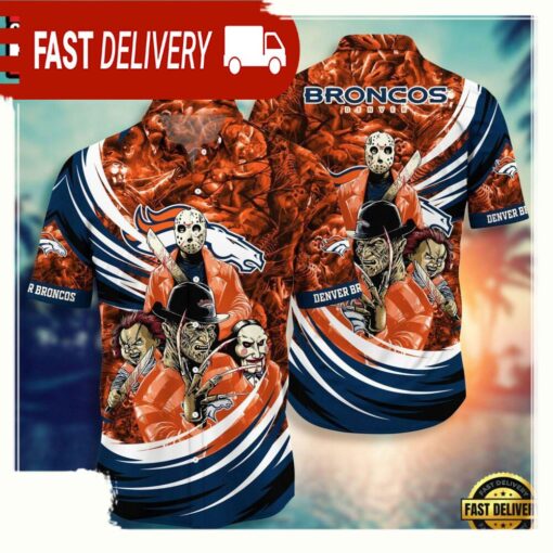 NFL Denver Broncos Halloween Horror Movies Hawaiian Shirt For Men Women - available at - sportfansshop.com