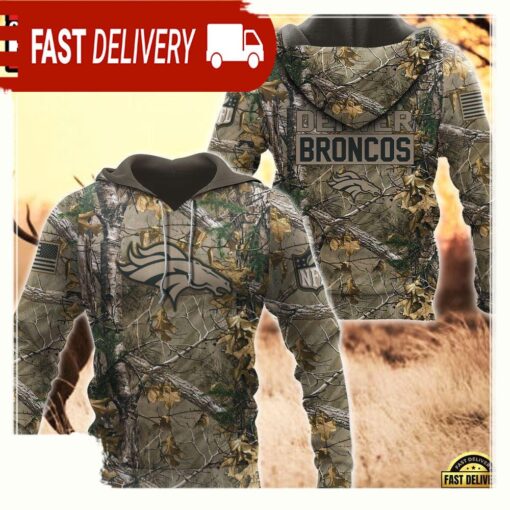 NFL Denver Broncos Hunting Camo 3D Hoodies - available at - sportfansshop.com