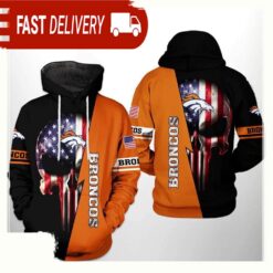 NFL Denver Broncos US Flag Skull Team 3D Printed Hoodie Shirt - available at - sportfansshop.com