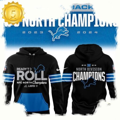 NFL Detroit Lions NFC North Division Champions New Design 3D Hoodie - available at - sportfansshop.com