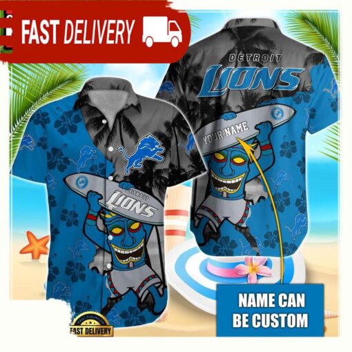 NFL Detroit Lions Retro Custom Hawaiian Shirts For Men Women - available at - sportfansshop.com