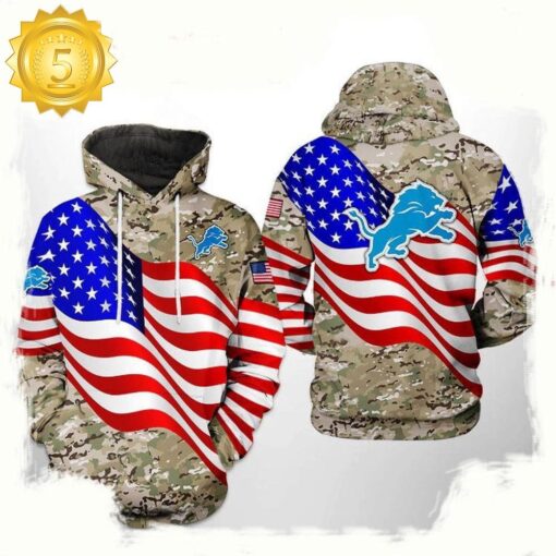 NFL Detroit Lions US Flag Camo Veteran Team 3D Printed Hoodie Shirt - available at - sportfansshop.com