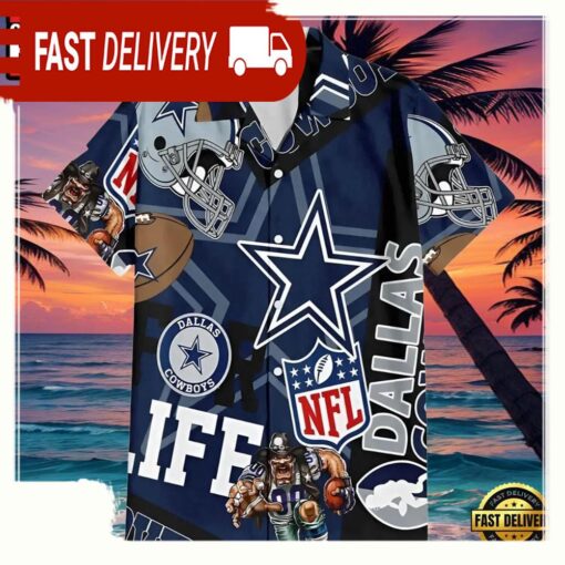 NFL For Life Dallas Cowboys Hawaiian Shirt - available at - sportfansshop.com