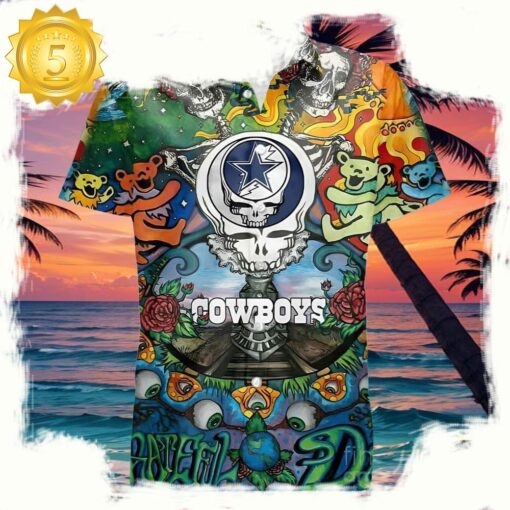 NFL Grateful Dead Dallas Cowboys Hawaiian Shirts - available at - sportfansshop.com