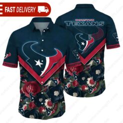 NFL Houston Texans 3D Floral Old Navy Hawaiian Shirt - available at - sportfansshop.com